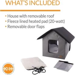 K&H Pet Products Outdoor Heated Kitty House Cat Shelter -Cat Products Store 100537 PT2. AC SS1800 V1637627854