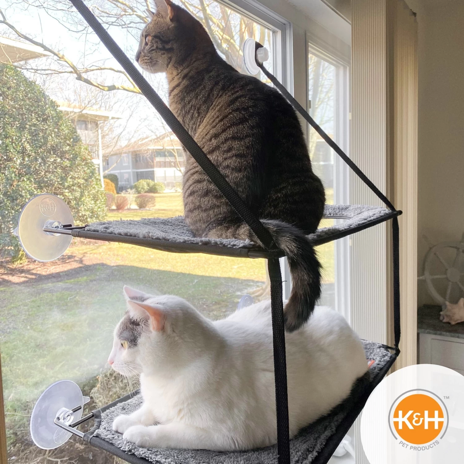 K&H Pet Products EZ Mount Double Stack Kitty Sill Cat Window Perch 9 K&H Pet Products EZ Mount Double Stack Kitty Sill Cat Window Perch - Image 7