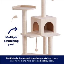 Frisco 57-in Faux Fur Cat Tree & Condo -Cat Products Store 101805 PT2. AC SS1800 V1667229735