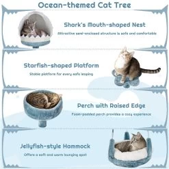 Yaheetech Ocean-Themed Multi-Level 45.5-in Cat Tree -Cat Products Store 1033006 PT3. AC SS1800 V1702674045