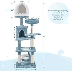 Yaheetech Ocean-Themed 61-in Cat Tree -Cat Products Store 1033054 PT2. AC SS1800 V1702673509