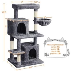 Yaheetech 46.5-in Plush Cat Tree & Condo -Cat Products Store 1036310 PT2. AC SS1800 V1703798771