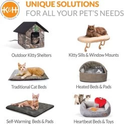 K&H Pet Products Self-Warming Hooded Cat Bed -Cat Products Store 121182 PT8. AC SS1800 V1608683268