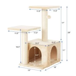 Frisco 28-in Faux Fur Cat Tree & Condo -Cat Products Store 128073 PT1. AC SS1800 V1584451460