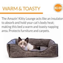 K&H Pet Products Amazin' Kitty Lounge Sleeper Cat Bed -Cat Products Store 131901 PT3. AC SS1800 V1682705272