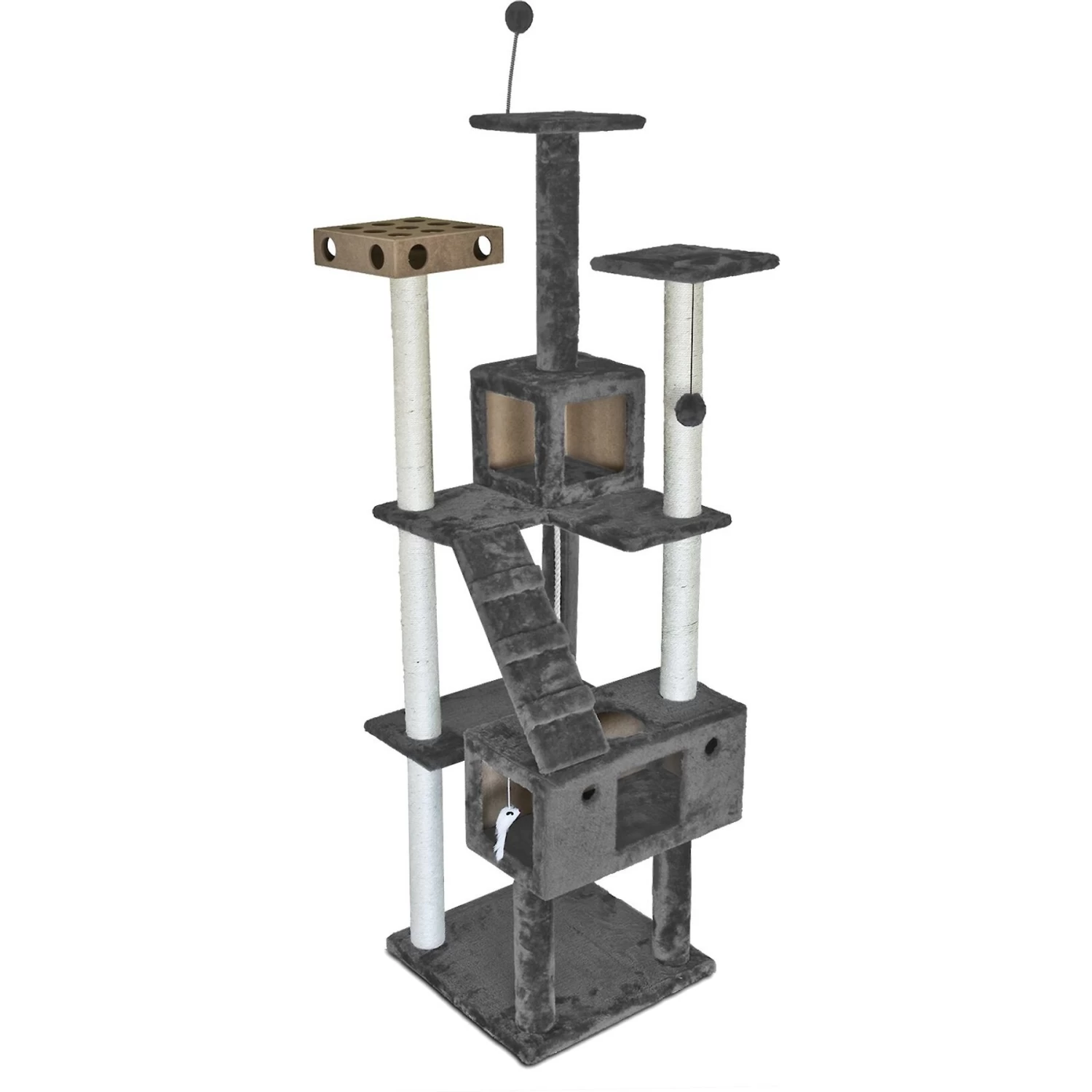 Tiger Tough Double Decker Playground 69.3-in Faux Fur Cat Tree & Condo 4 Tiger Tough Double Decker Playground 69.3-in Faux Fur Cat Tree & Condo - Image 3