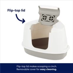 Frisco Flip Top Hooded Corner Cat Litter Box, Large, 21-in -Cat Products Store 155656 PT2. AC SS1800 V1675279988