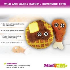 Mad Cat Chicken N' Waffles Catnip & Silvervine Cat Toy -Cat Products Store 157312 PT5. AC SS1800 V1546534275
