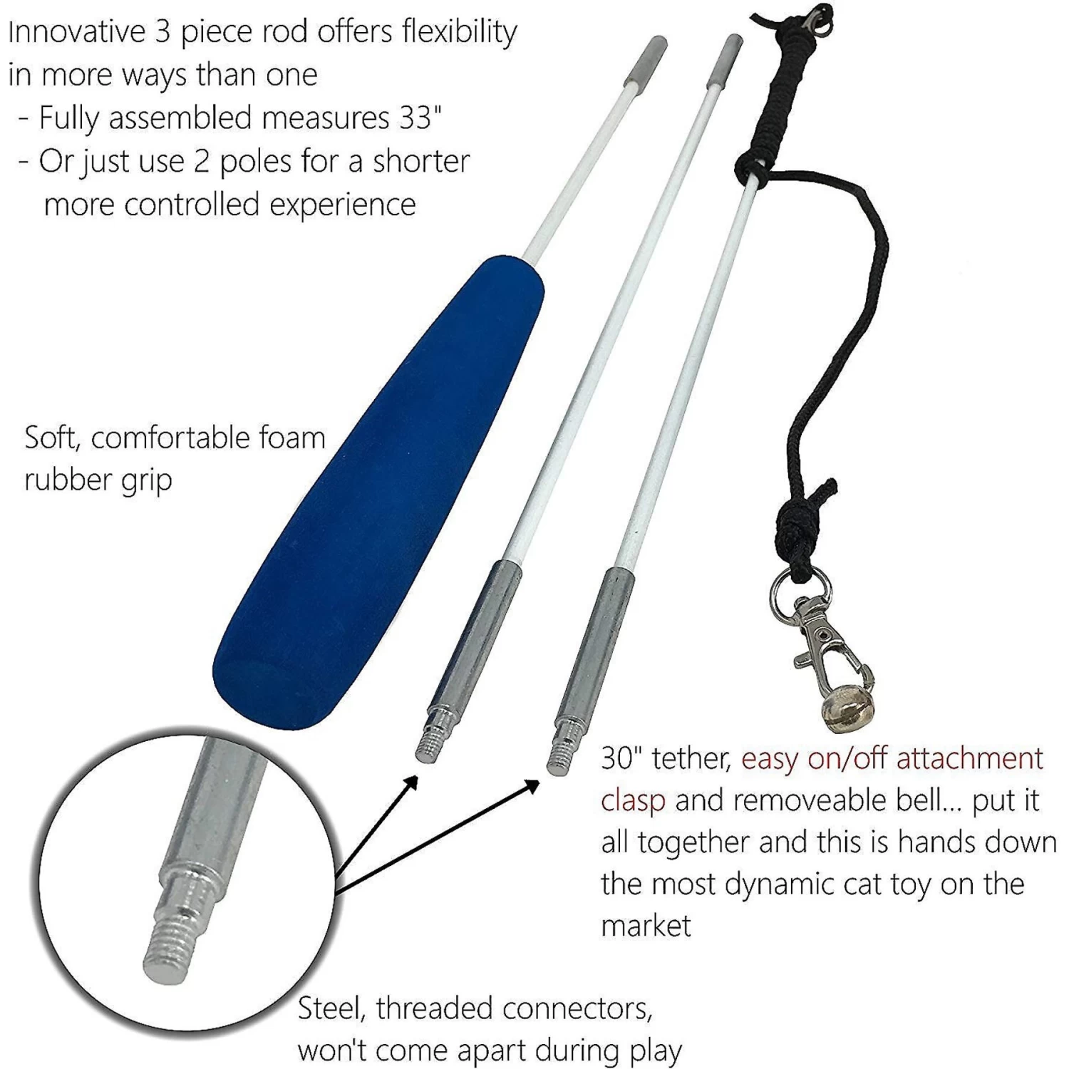 Pet Fit For Life Interactive Wand Teaser, Toys & Storage Bag 8 Piece Bundle Cat Toy 8 Pet Fit For Life Interactive Wand Teaser, Toys & Storage Bag 8 Piece Bundle Cat Toy - Image 6