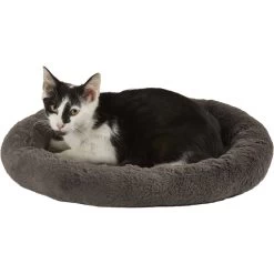 Frisco Self Warming Bolster Round Kitten Bed -Cat Products Store 165315 PT2. AC SS1800 V1568211141