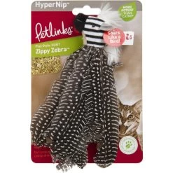 Petlinks HappyNip Safari Zippy Zebra Feathered Cat Toy With Catnip -Cat Products Store 173495 PT8. AC SS1800 V1594680423