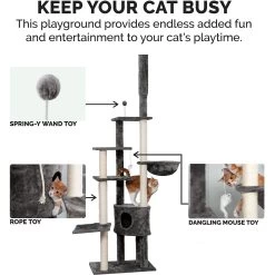 Tiger Tough Skyscraper Floor-to-Ceiling Faux Fur Cat Tree & Condo -Cat Products Store 176086 PT4. AC SS1800 V1618278126
