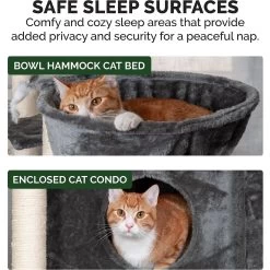 Tiger Tough Skyscraper Floor-to-Ceiling Faux Fur Cat Tree & Condo -Cat Products Store 176086 PT6. AC SS1800 V1618278771