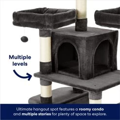 Frisco 68-in Faux Fur Cat Tree & Condo -Cat Products Store 180384 PT2. AC SS1800 V1669908585