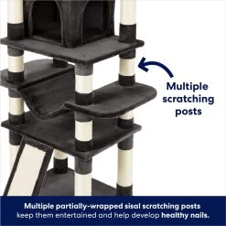Frisco 68-in Faux Fur Cat Tree & Condo -Cat Products Store 180384 PT4. AC SS1800 V1669908645
