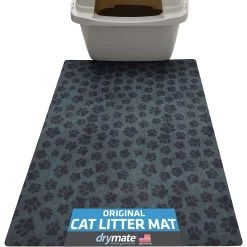 Drymate Protective & Decorative Cat Litter Mat, Paw Dots, Large, 20-in X 28-in