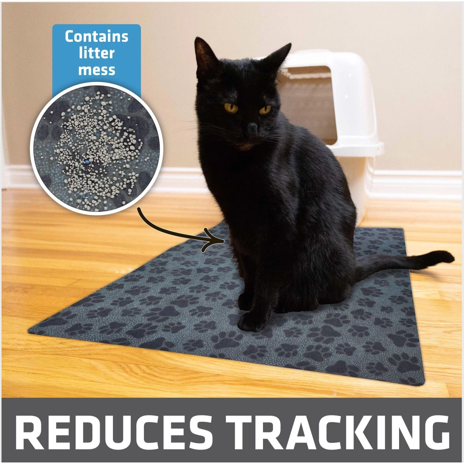 Drymate Protective & Decorative Cat Litter Mat, Paw Dots, Large, 20-in X 28-in 4 Drymate Protective & Decorative Cat Litter Mat, Paw Dots, Large, 20-in X 28-in - Image 2