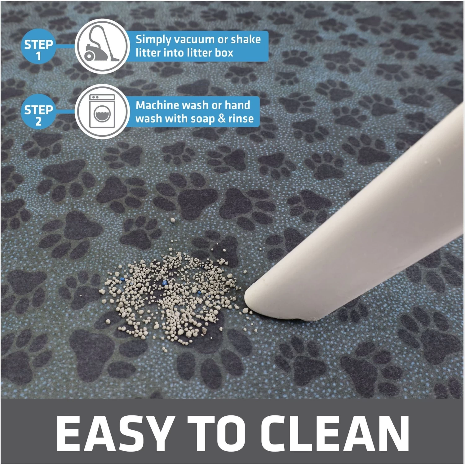 Drymate Protective & Decorative Cat Litter Mat, Paw Dots, Large, 20-in X 28-in 6 Drymate Protective & Decorative Cat Litter Mat, Paw Dots, Large, 20-in X 28-in - Image 4