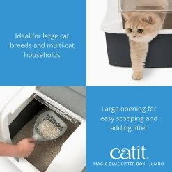Catit Magic Blue Cat Litter Box -Cat Products Store 191588 PT2. AC SS1800 V1628094086