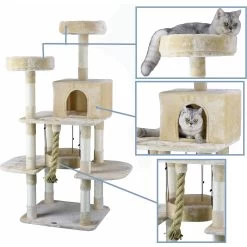 Go Pet Club 61.5-in Faux Fur Cat Tree & Condo -Cat Products Store 197674 PT2. AC SS1800 V1587483958