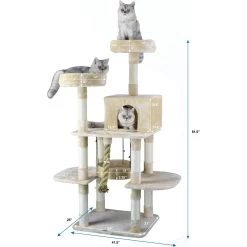 Go Pet Club 61.5-in Faux Fur Cat Tree & Condo -Cat Products Store 197674 PT3. AC SS1800 V1671226173