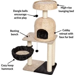 MidWest Feline Nuvo Reid 51.75-in Modern Wicker Cat Tree & Condo -Cat Products Store 198509 PT2. AC SS1800 V1582739163