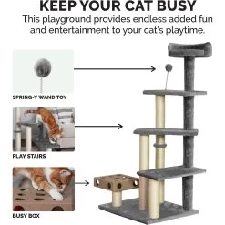 Tiger Tough Play Stairs 49.5-in Faux Fur Cat Tree -Cat Products Store 206576 PT4. AC SS1800 V1618280208