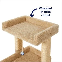 Frisco 32-in Real Carpet Wooden Cat Tree With Toy 9 Frisco 32-in Real Carpet Wooden Cat Tree With Toy -Cat Products Store 208920 PT2. AC SS1800 V1667228691