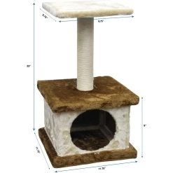Go Pet Club 22-in Economical Cat Tree Condo, Beige/Brown -Cat Products Store 216916 PT3. AC SS1800 V1671226226