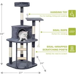 Go Pet Club 49-in Economical Sisal Posts Cat Tree Condo -Cat Products Store 217019 PT1. AC SS1800 V1702056943