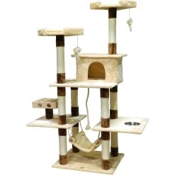 Go Pet Club 70-in IQ Busy Box Cat Tree Condo, Beige -Cat Products Store 217132 pt2. AC SS1800 V1579196010