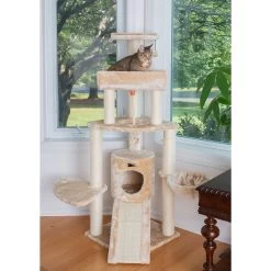 Armarkat 58-in Cat Tower & Ramp Cat Tree, Beige -Cat Products Store 218997 PT3. AC SS1800 V1603339910