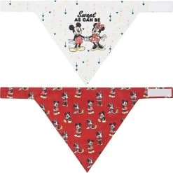 Disney Mickey Mouse & Minnie Mouse "Sweet As Can Be" Reversible Dog & Cat Bandana