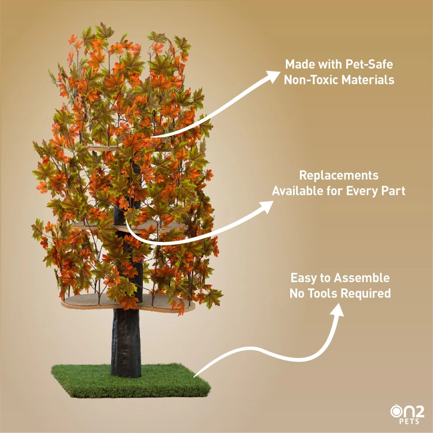 On2Pets 60-in Large Square Modern Cat Tree 7 On2Pets 60-in Large Square Modern Cat Tree - Image 5