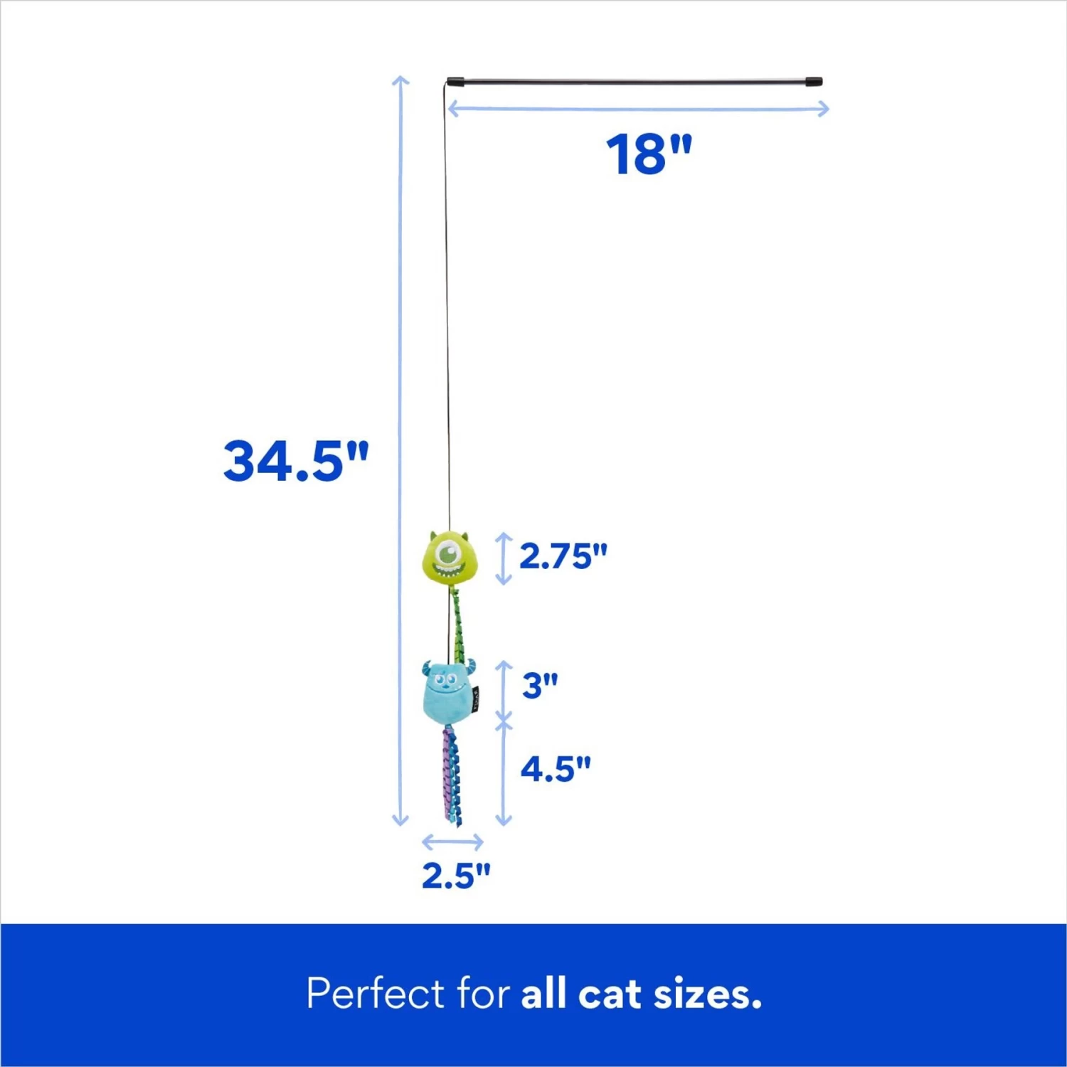 Pixar Mike Wazowski & Sulley Teaser Cat Toy With Catnip 4 Pixar Mike Wazowski & Sulley Teaser Cat Toy With Catnip - Image 2