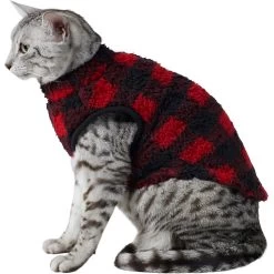 Frisco Ultra Lightweight Plaid Dog & Cat Fleece Vest -Cat Products Store 224280 PT2. AC SS1800 V1599496583