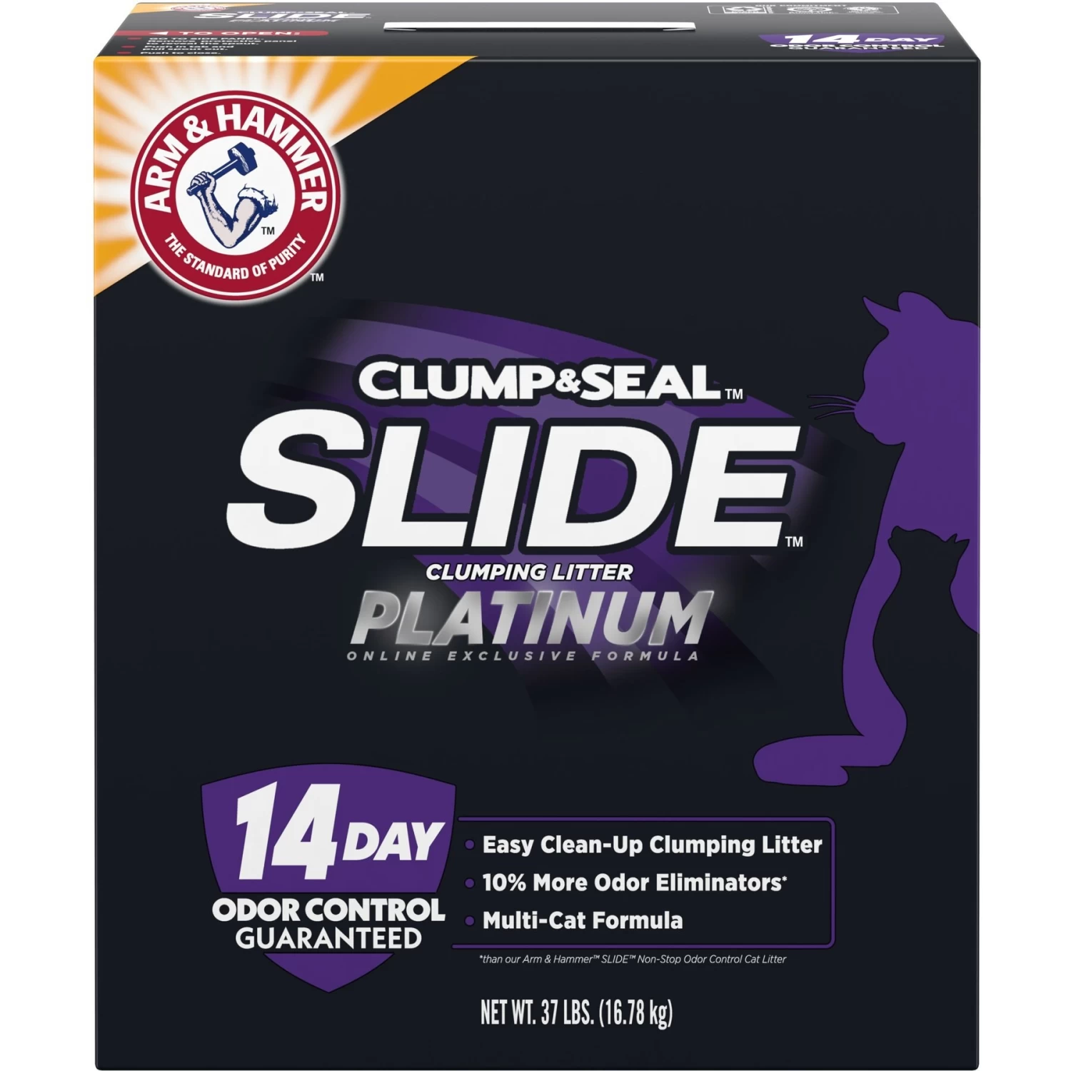 Arm & Hammer Litter SLIDE Platinum Easy Clean-Up Multi-Cat Clumping Cat Litter 3 Arm & Hammer Litter SLIDE Platinum Easy Clean-Up Multi-Cat Clumping Cat Litter