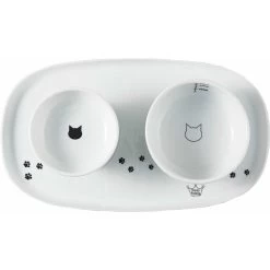 Necoichi Double Dining Tray Set & Elevated Cat Bowls