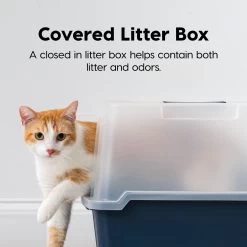 IRIS USA Enclosed With Front Door Flap & Scoop Cat Litter Box -Cat Products Store 231660 PT3. AC SS1800 V1680812853