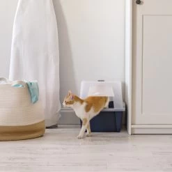 IRIS USA Enclosed With Front Door Flap & Scoop Cat Litter Box -Cat Products Store 231660 PT6. AC SS1800 V1680812032