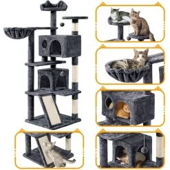 Yaheetech 57-in Plush Cat Tree & Condo -Cat Products Store 242612 PT3. AC SS1800 V1680630833