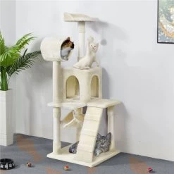 Yaheetech 51-in Plush Multi-Cat Kitten Tree & Condo