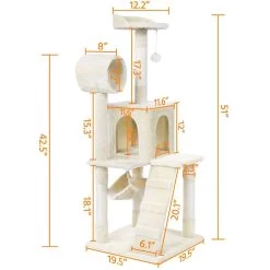 Yaheetech 51-in Plush Multi-Cat Kitten Tree & Condo -Cat Products Store 242627 PT2. AC SS1800 V1679607530