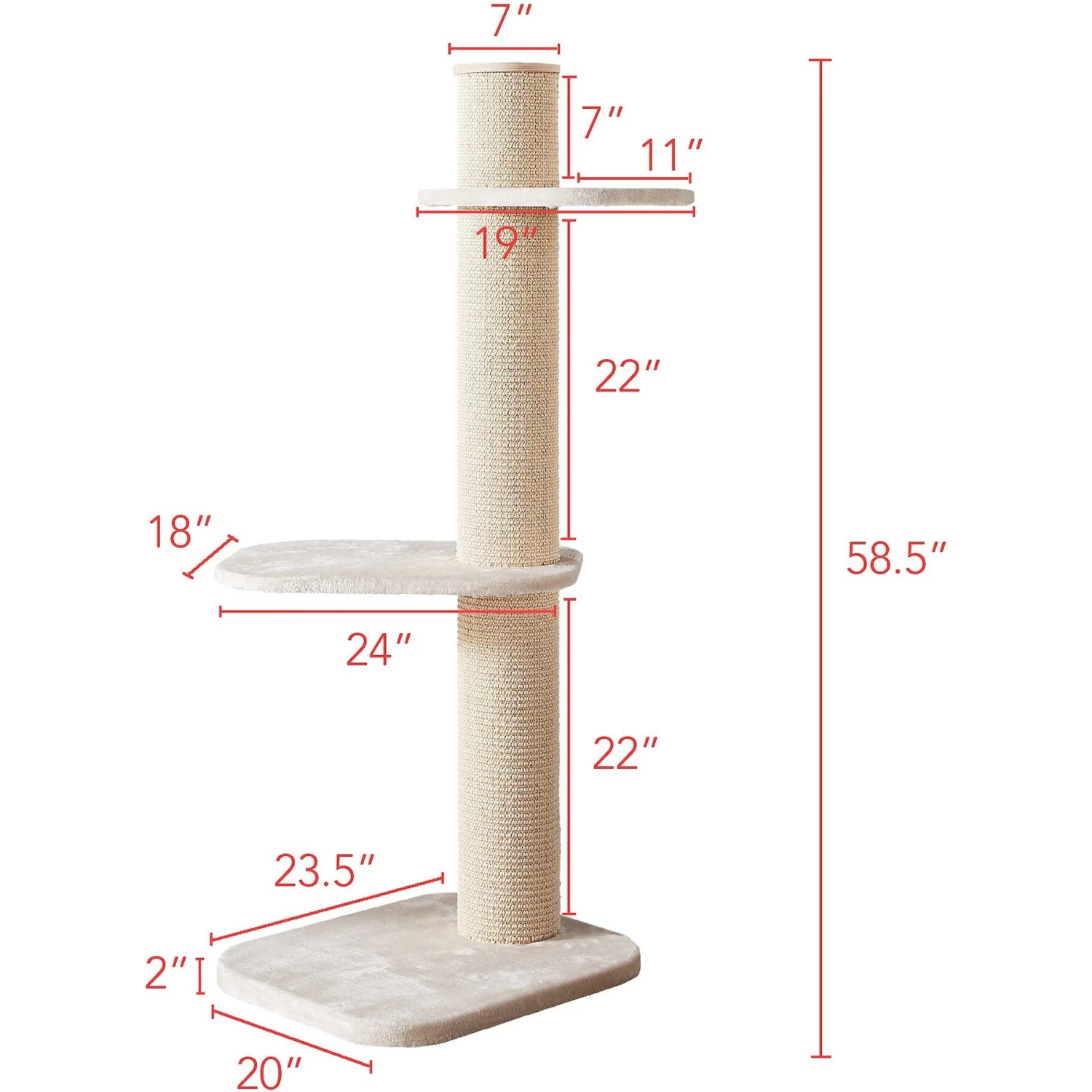 Two By Two City Cat Deluxe European 58-in Faux Fur Cat Tree 4 Two By Two City Cat Deluxe European 58-in Faux Fur Cat Tree - Image 2