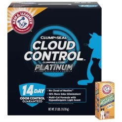 Arm & Hammer Litter Cat Litter Deodorizer Powder & Arm & Hammer Litter Cloud Control Platinum Multi-Cat Clumping Cat Litter With Hypoallergenic Light Scent