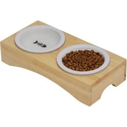Frisco Double Elevated Cat Bowl With Wood Stand -Cat Products Store 256082 PT3. AC SS1800 V1615312021