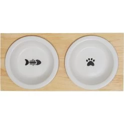 Frisco Double Elevated Cat Bowl With Wood Stand -Cat Products Store 256082 PT4. AC SS1800 V1615313792