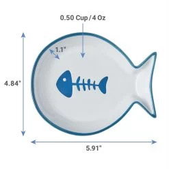 Frisco Fish Shaped Non-skid Ceramic Cat Dish -Cat Products Store 256109 PT1. AC SS1800 V1616697286