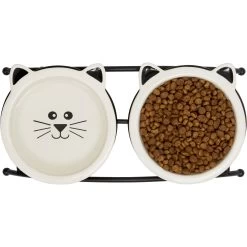 Frisco Cat Face Non-skid Elevated Double Ceramic Cat Bowl -Cat Products Store 256113 PT5. AC SS1800 V1615311146