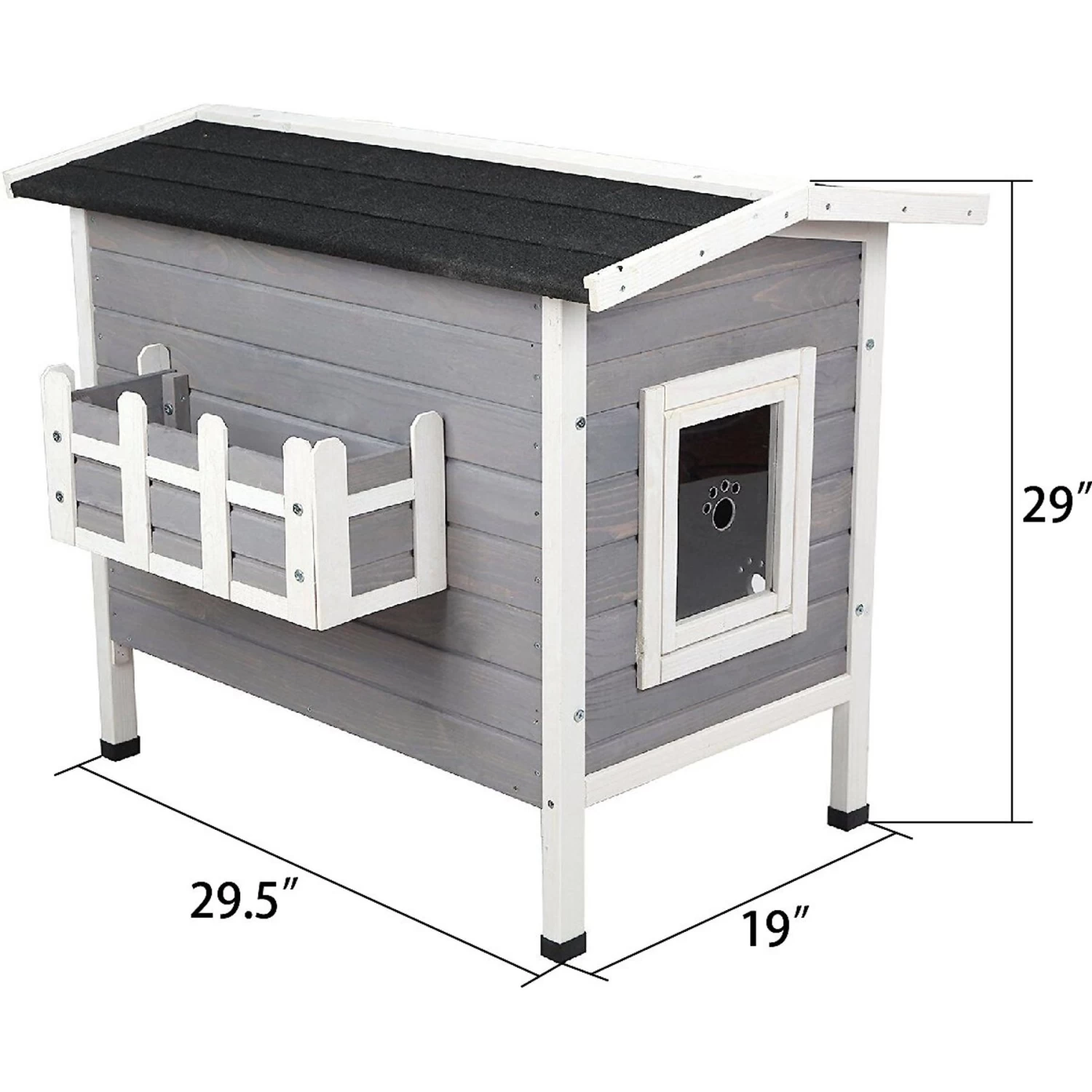 Petsfit Weatherproof Outdoor Cat House With Stairs 4 Petsfit Weatherproof Outdoor Cat House With Stairs - Image 2